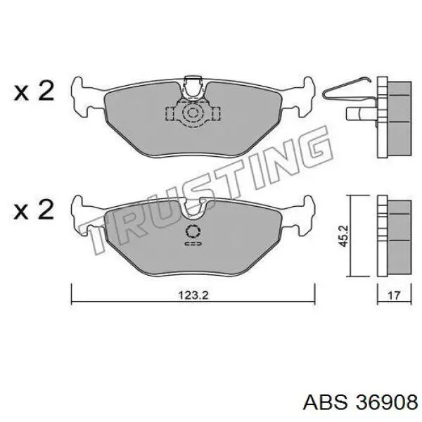 Pastillas de freno traseras 36908 ABS