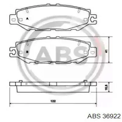 Задние тормозные колодки 36922 ABS