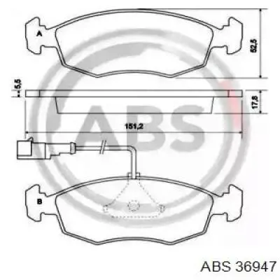 Передние тормозные колодки 36947 ABS