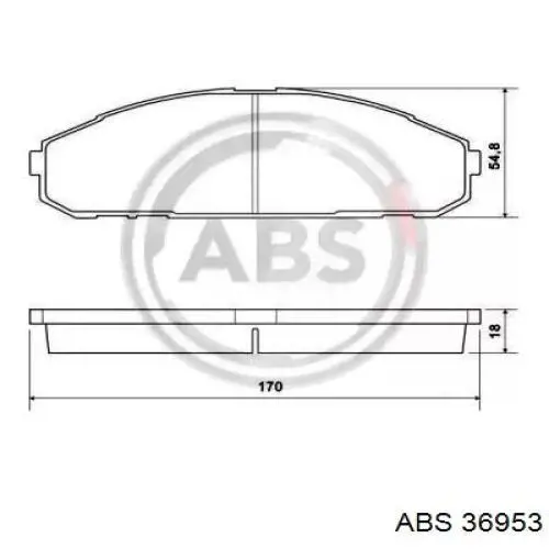 Передние тормозные колодки 36953 ABS