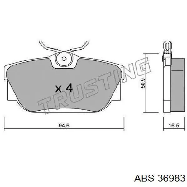 Колодки дисковые  ABS 36983 цена, от 14.73 USD