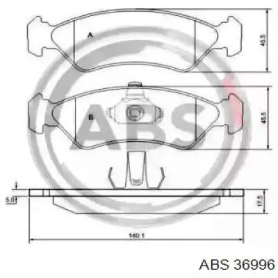 36996 ABS колодки тормозные передние дисковые