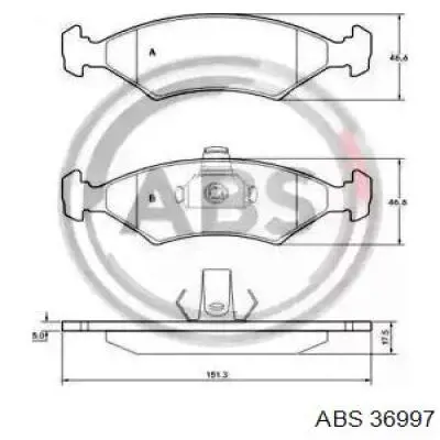 Передние тормозные колодки 36997 ABS