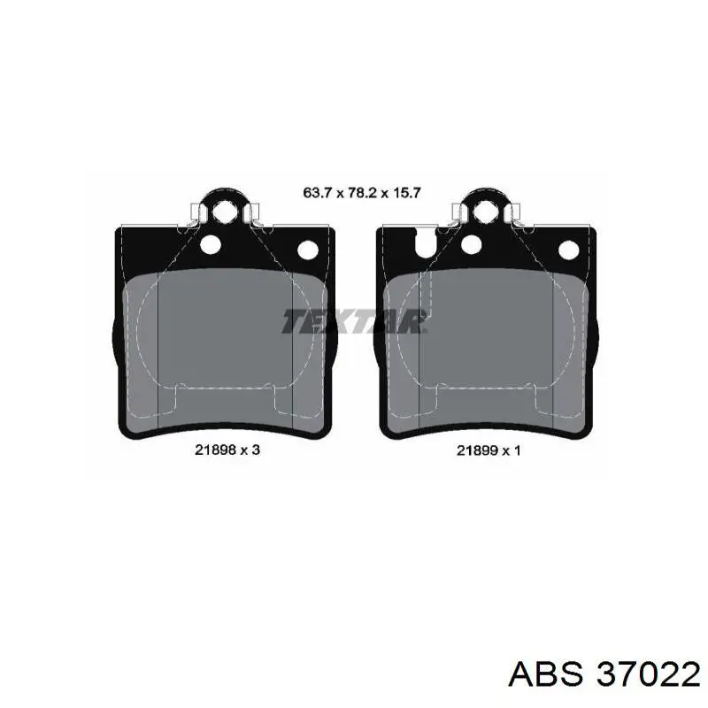 Задние тормозные колодки 37022 ABS