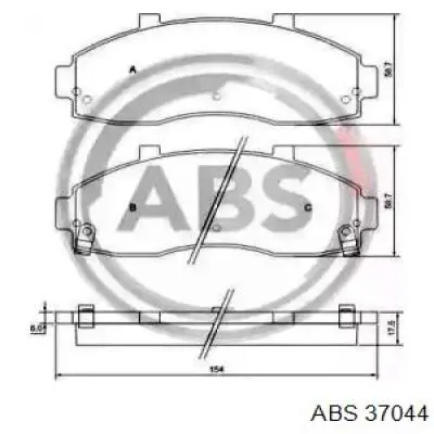 Передние тормозные колодки 37044 ABS