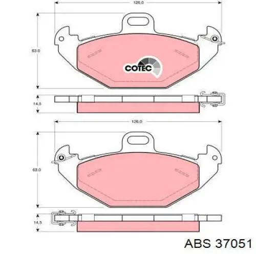 Колодки дисковые  ABS 37051 цена, от 19.44 USD