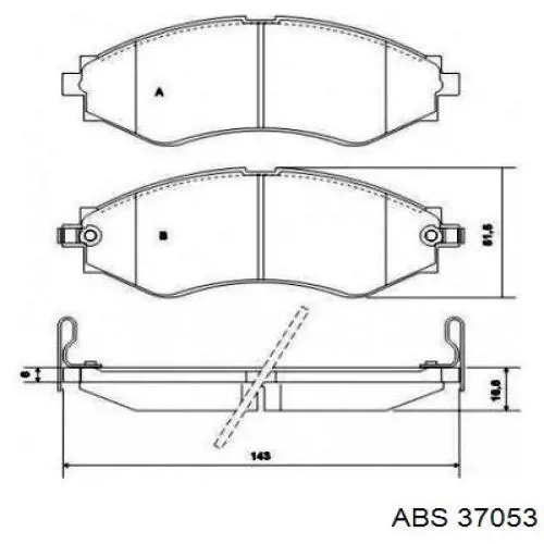 37053 ABS Колодки передние