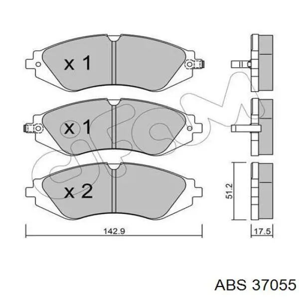 Передние тормозные колодки 37055 ABS