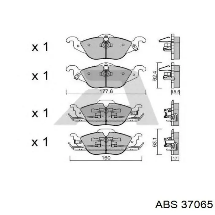 Колодки ABS 37065 цена, от 19.51 USD