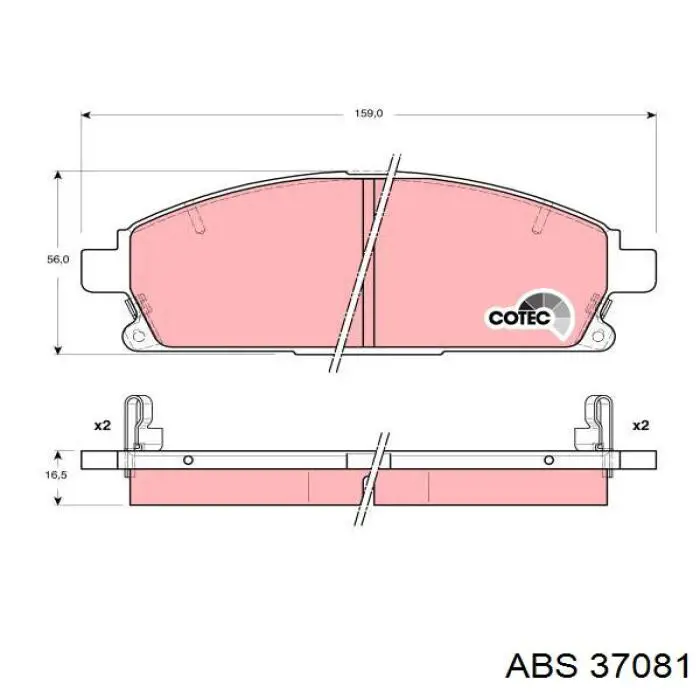 Pastillas de freno delanteras 37081 ABS