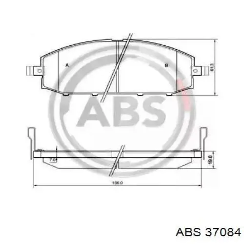 Передние тормозные колодки 37084 ABS