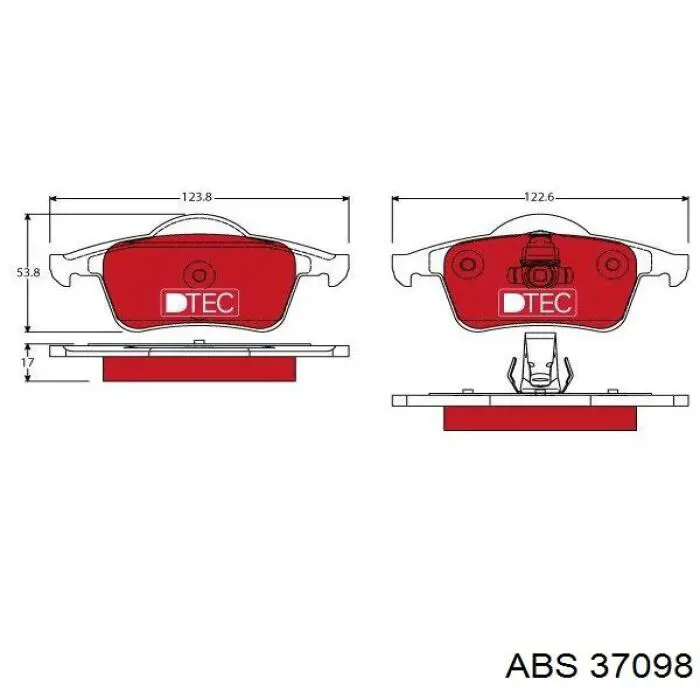 Купить 37098 ABS Колодки тормозные задние, дисковые