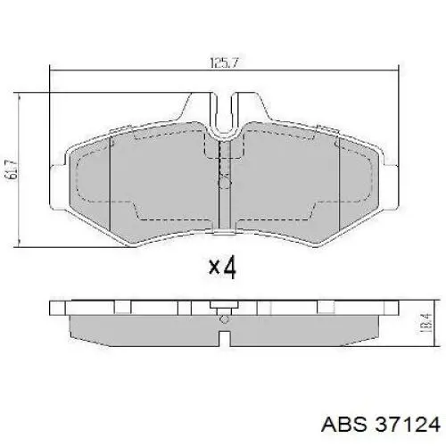 Купить 37124 ABS Колодки тормозные задние, дисковые
