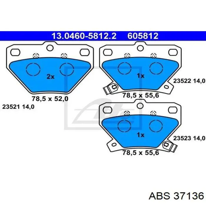Купить 37136 ABS Колодки тормозные задние, дисковые