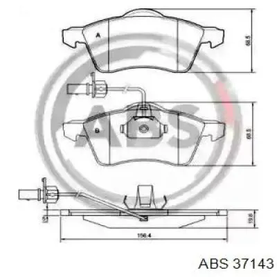 Передние тормозные колодки 37143 ABS