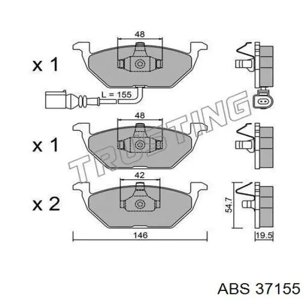 Купить 37155 ABS Колодки тормозные