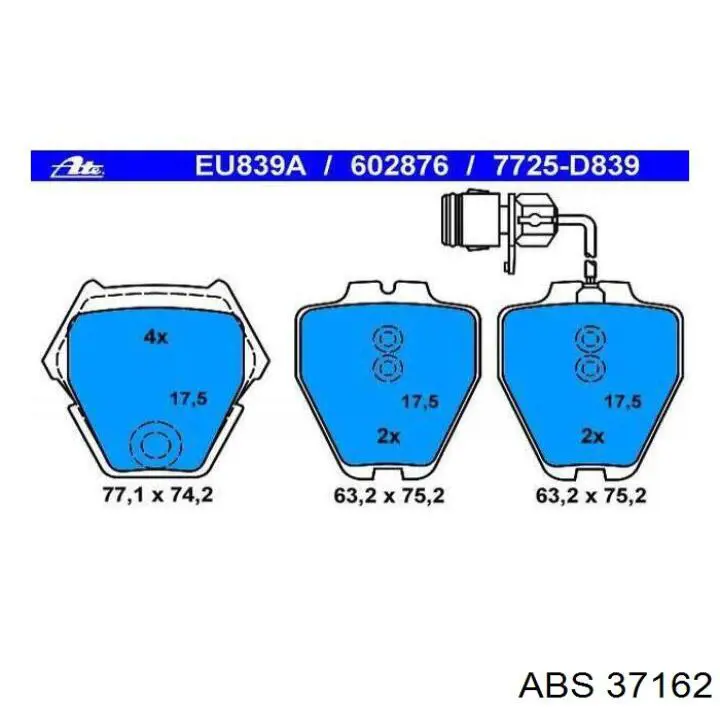 Купить 37162 ABS Колодки тормозные