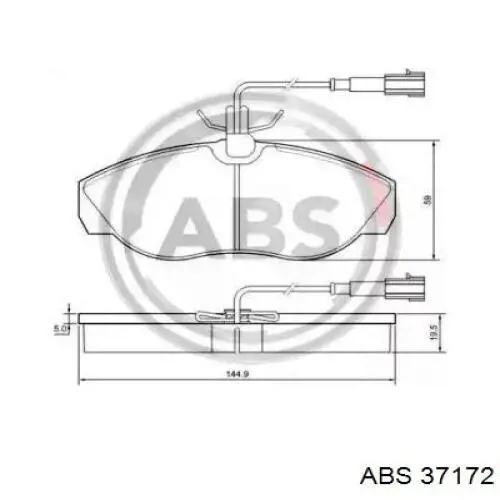 37172 ABS колодки тормозные передние дисковые
