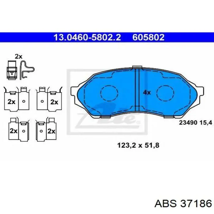 Передние тормозные колодки 37186 ABS