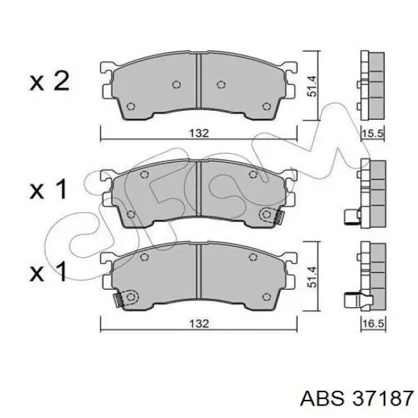 Купить 37187 ABS Колодки тормозные