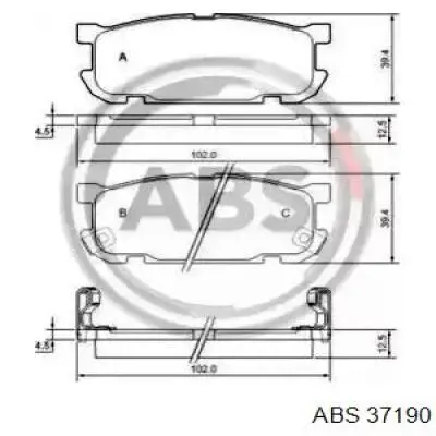 Задние тормозные колодки 37190 ABS