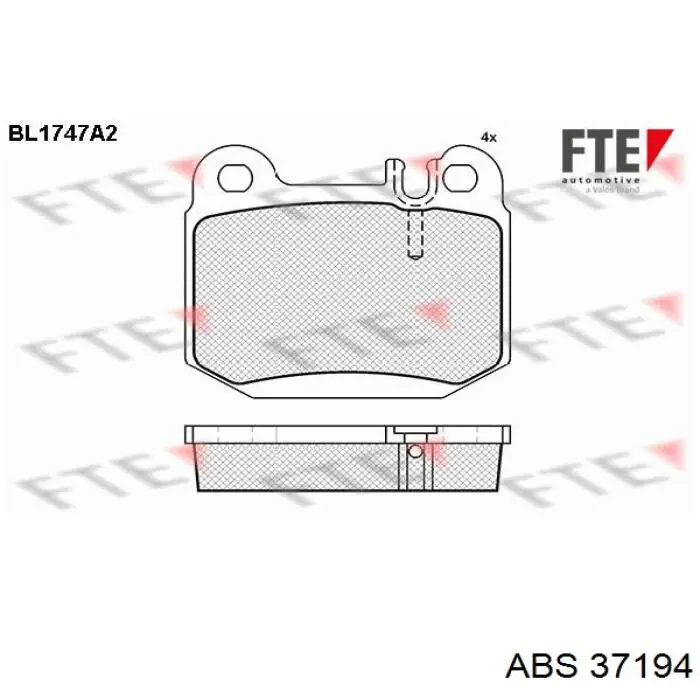 Колодки дисковые  ABS 37194 цена, от 13.66 USD