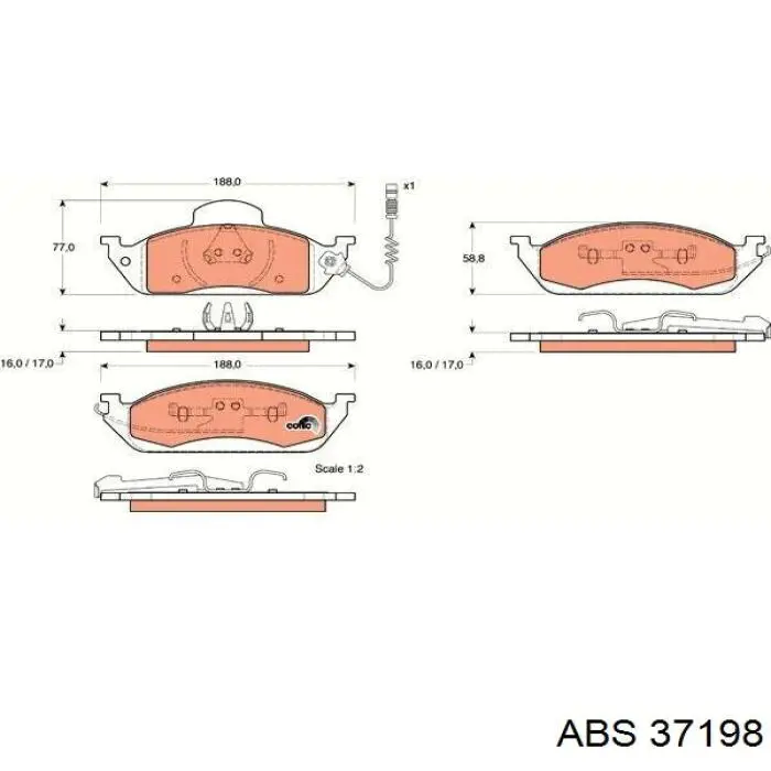 Колодки ABS 37198 цена, от 26.32 USD
