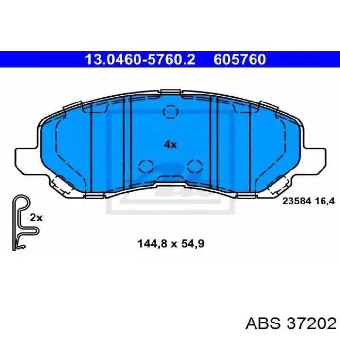 Передние тормозные колодки 37202 ABS