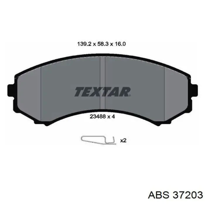 Передние тормозные колодки 37203 ABS