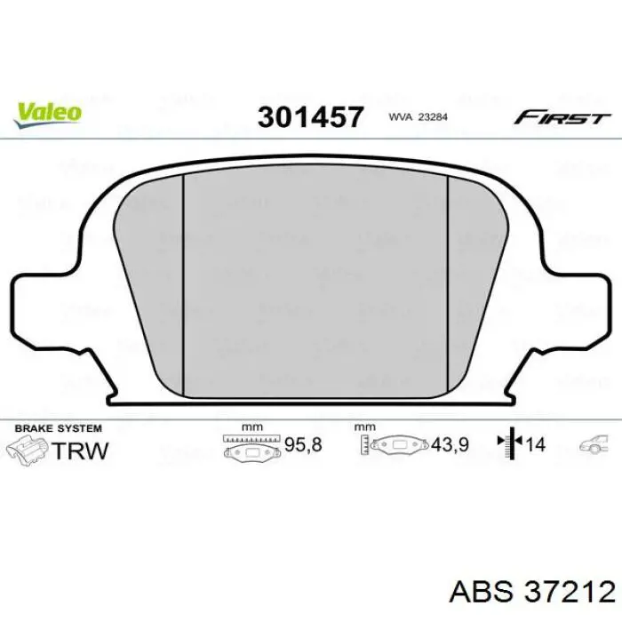 Колодки дисковые  ABS 37212 цена, от 19.25 USD