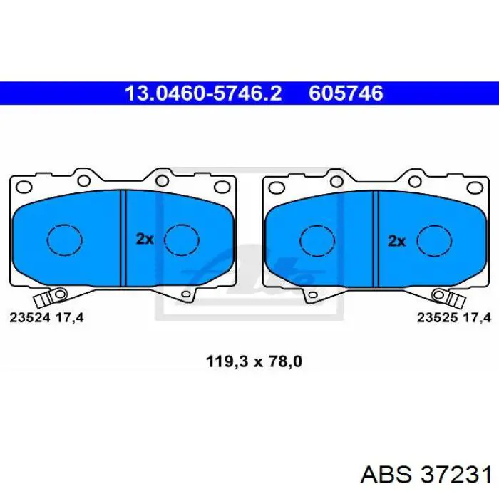 Передние тормозные колодки 37231 ABS