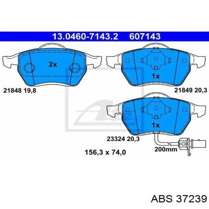 Купить 37239 ABS Колодки тормозные
