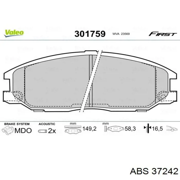 Колодки ABS 37242 цена, от 19.50 USD
