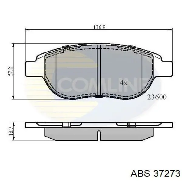 Передние тормозные колодки 37273 ABS