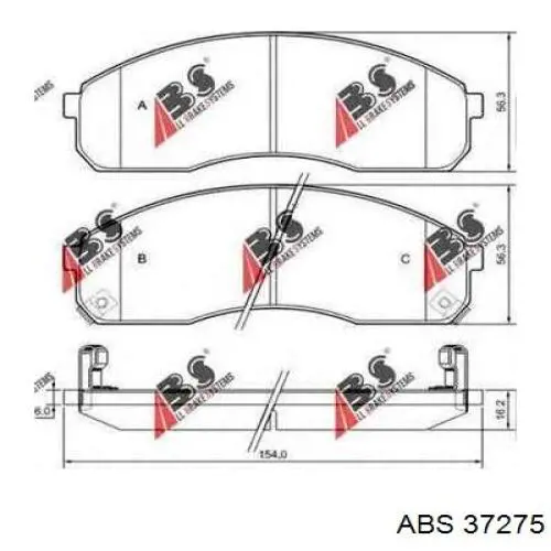 Купить 37275 ABS Колодки тормозные