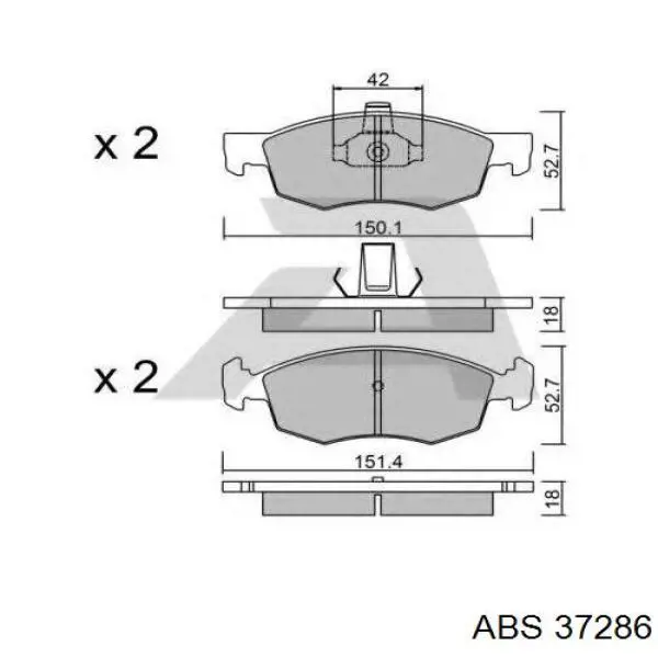 Купить 37286 ABS Колодки тормозные