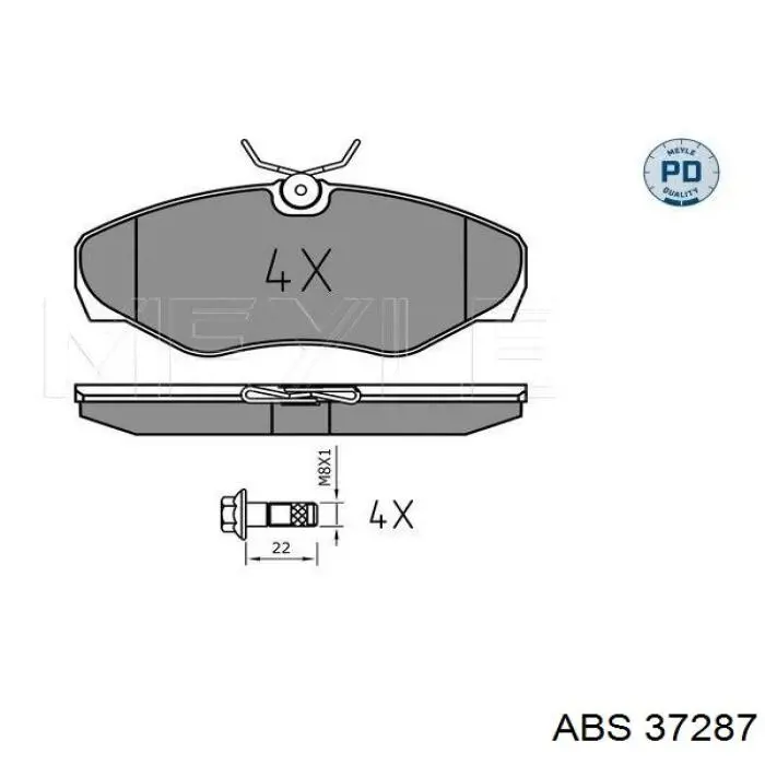 Передние тормозные колодки 37287 ABS