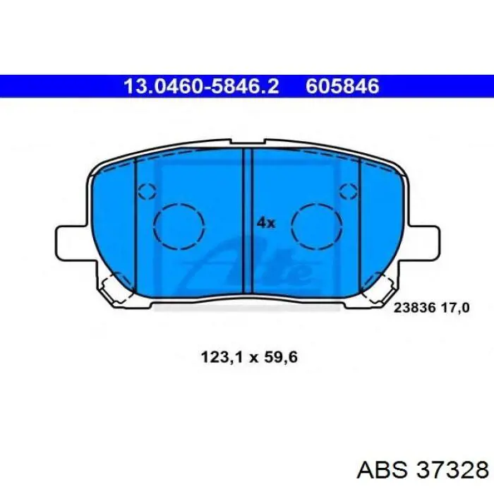 Передние тормозные колодки 37328 ABS