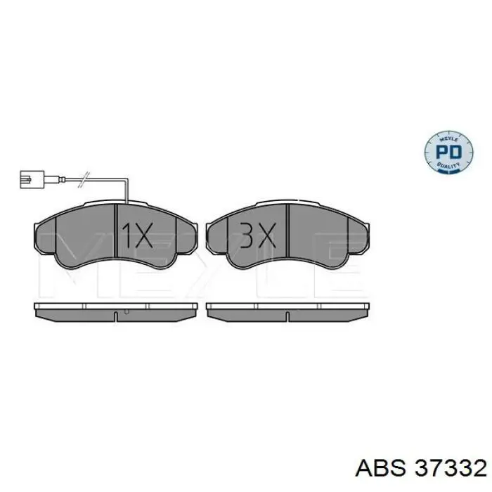 37332 ABS колодки тормозные передние дисковые