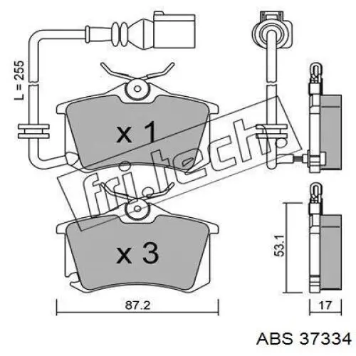 Купить 37334 ABS Колодки тормозные задние, дисковые
