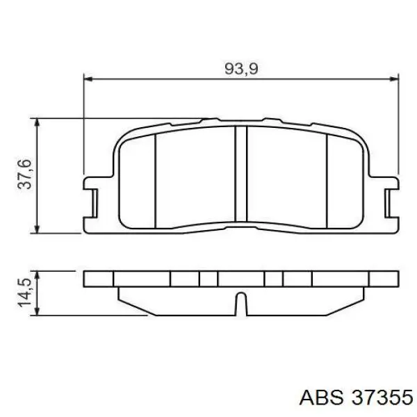 37355 ABS Колодки тормозные дисковые комплект