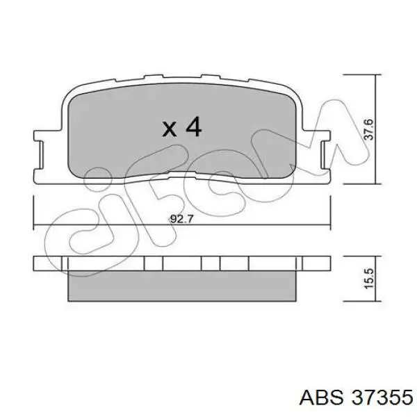 Купить 37355 ABS Колодки тормозные задние, дисковые