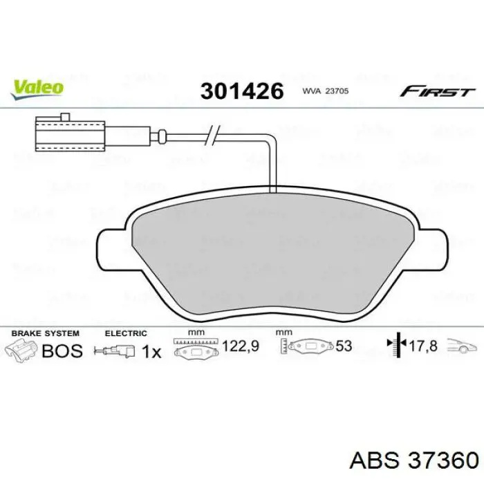 37360 ABS Колодки передние