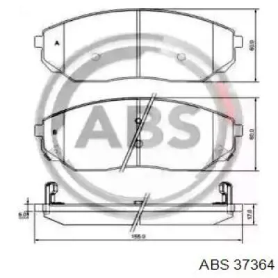 Передние тормозные колодки 37364 ABS