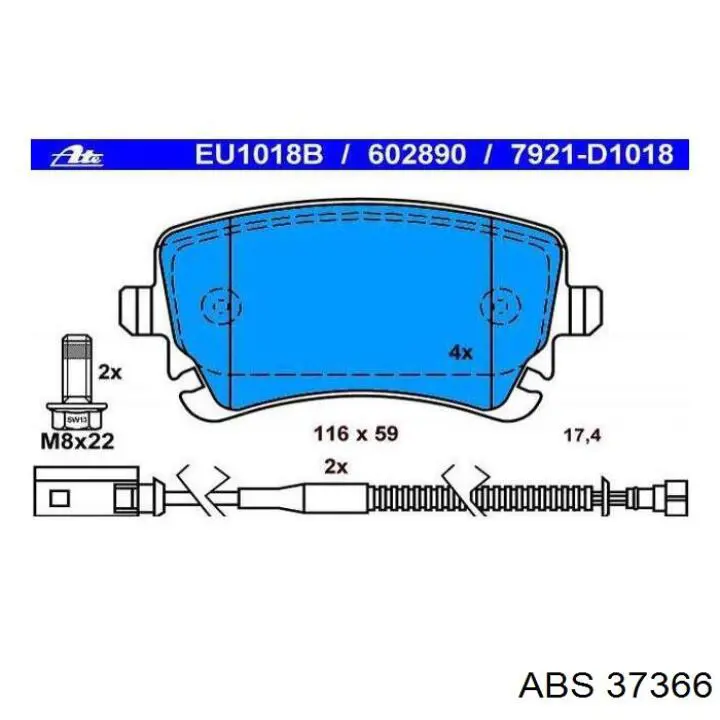 Колодки дисковые  ABS 37366 цена, от 19.63 USD