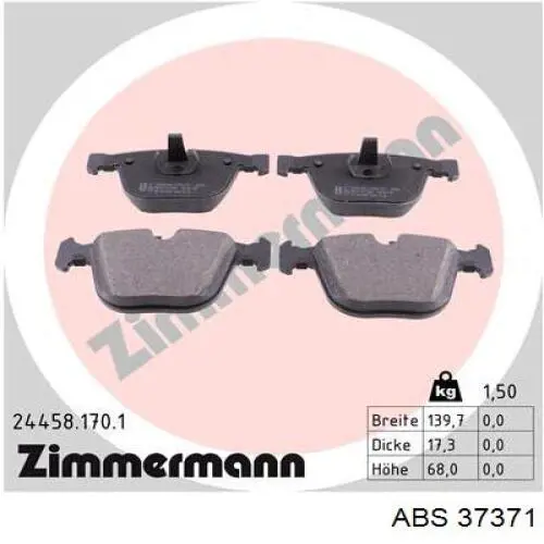 Купить 37371 ABS Колодки тормозные задние, дисковые