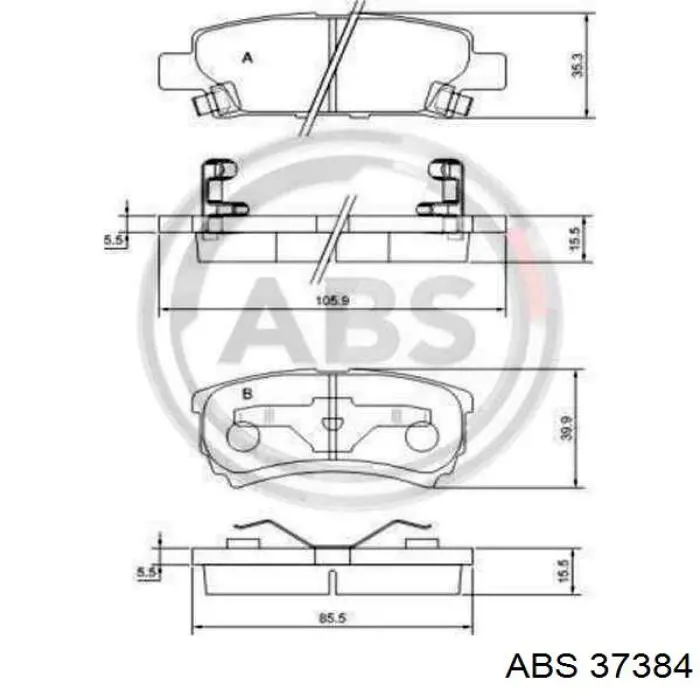 Колодки дисковые  ABS 37384 цена, от 18.34 USD