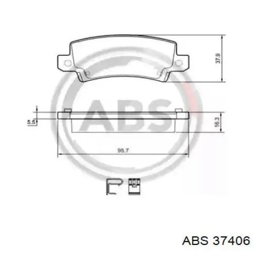 Задние тормозные колодки 37406 ABS