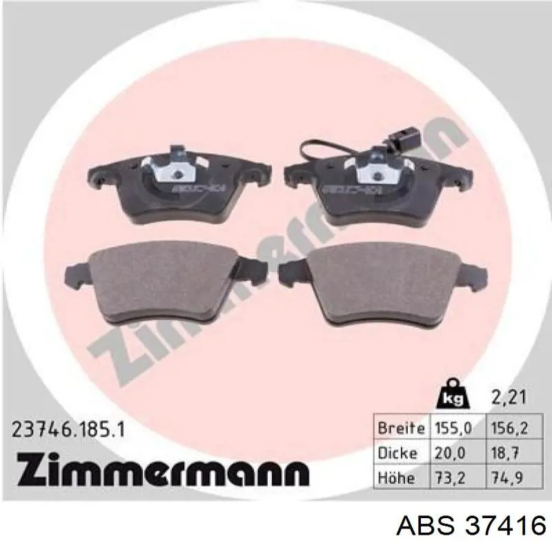 Тормозные колодки ABS 37416