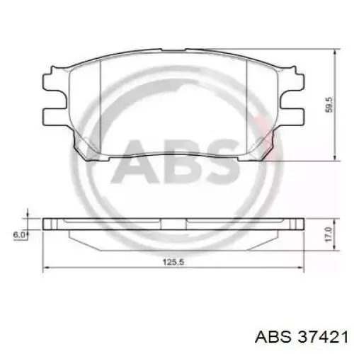 Передние тормозные колодки 37421 ABS